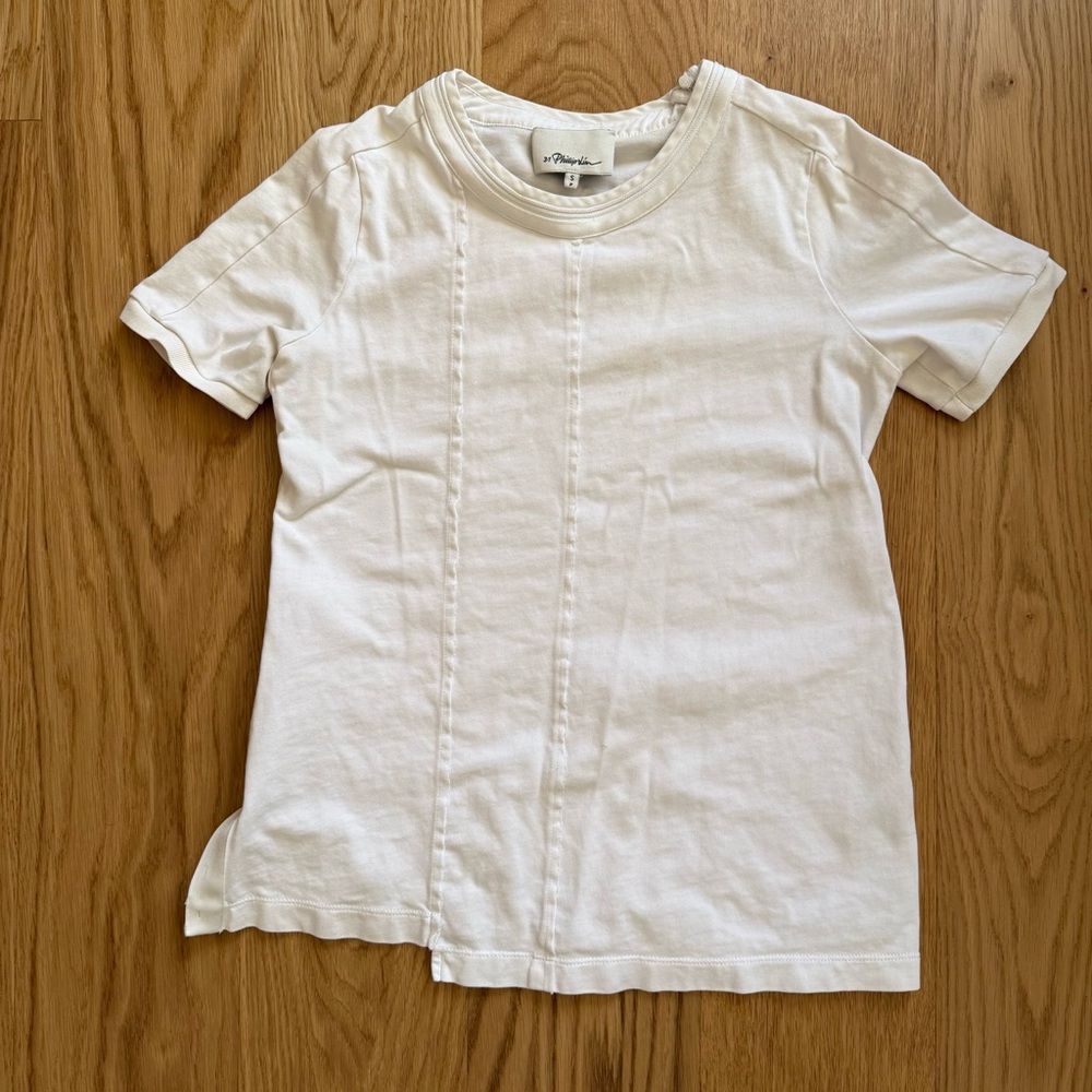 3.1 Phillip Lim white tshirt with seam details